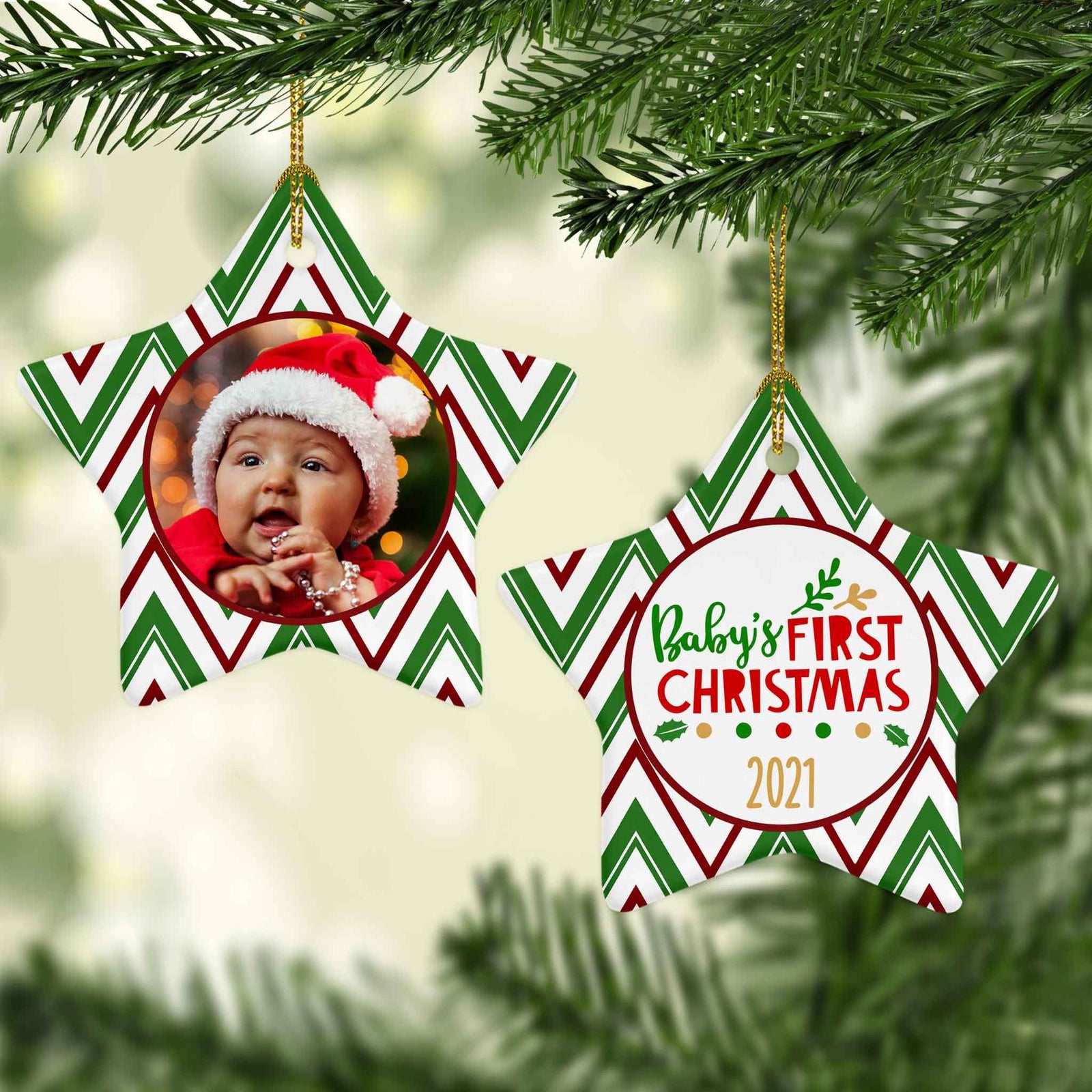 Photo Holiday Ornaments | Personalized Christmas Ornaments | Babys First Christmas Star