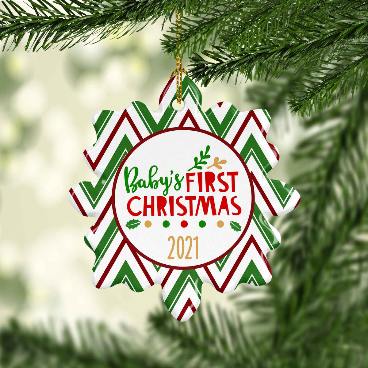 Photo Holiday Ornaments | Personalized Christmas Ornaments | Babys First Christmas Snowflake