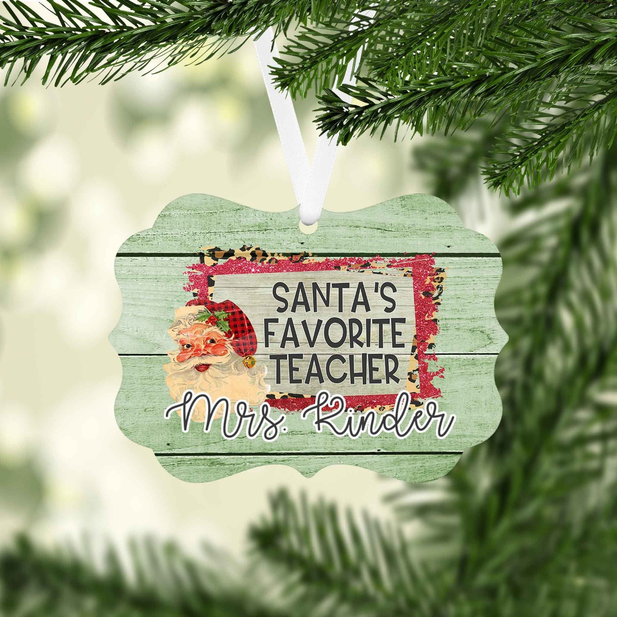 Photo Holiday Ornaments | Personalized Christmas Ornaments | Santas Favorite Teacher