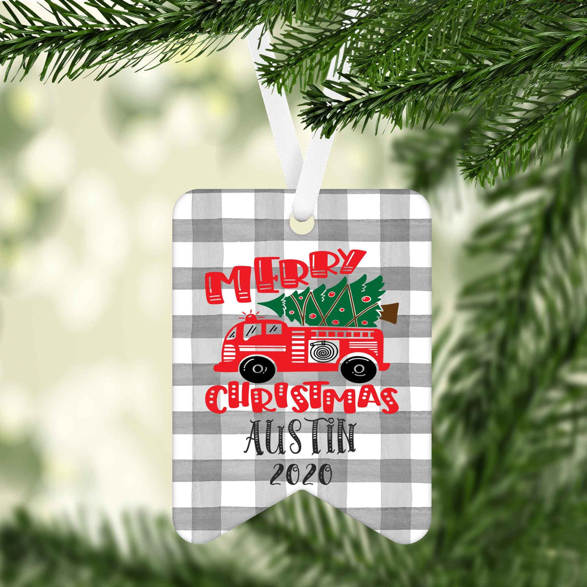 Photo Holiday Ornaments | Personalized Christmas Ornaments | Firefighter Christmas Hardboard