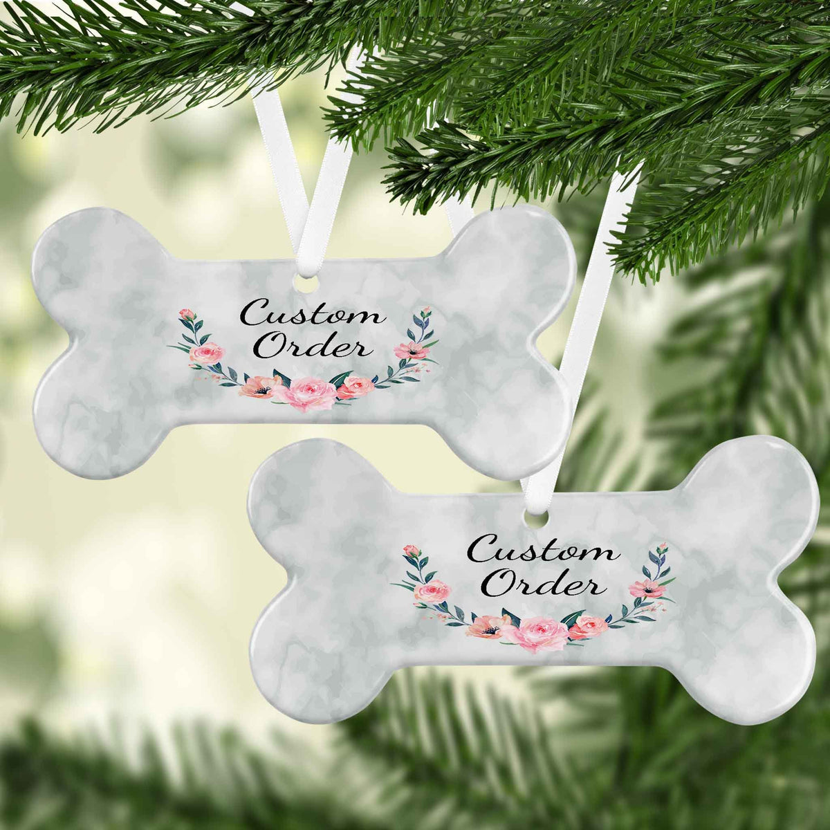 Photo Holiday Ornaments | Personalized Christmas Ornaments | Custom Order Dog Bone