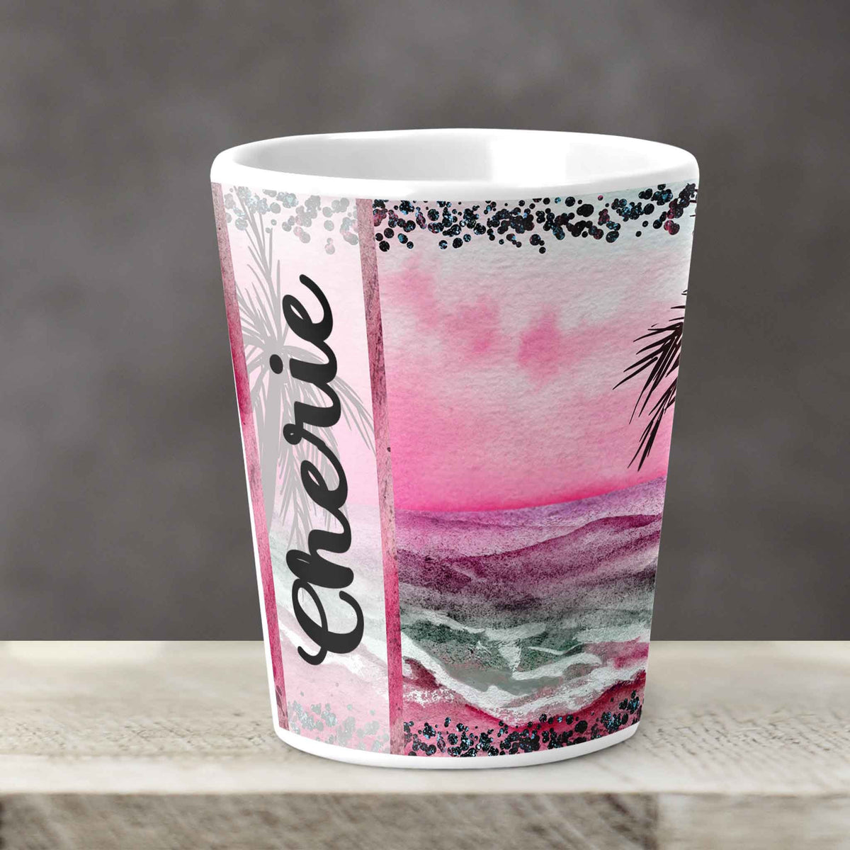 Custom Shot Glass | Personalized Shot Glass | Pink Beach