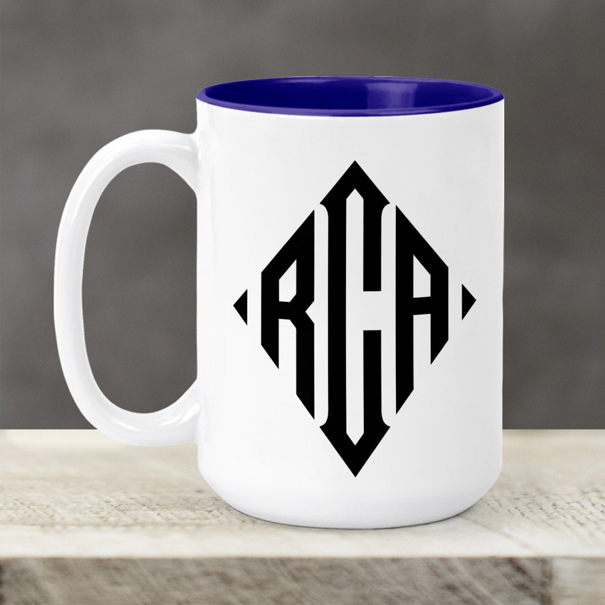Custom Coffee Mug | Personalized Coffee Mug | Diamond Monogram