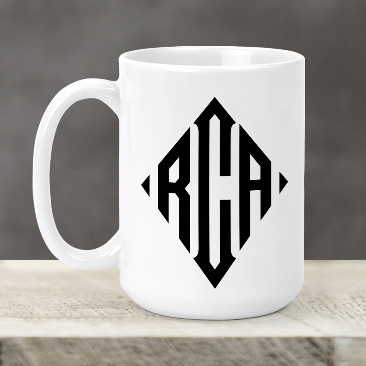 Custom Coffee Mug | Personalized Coffee Mug | Diamond Monogram