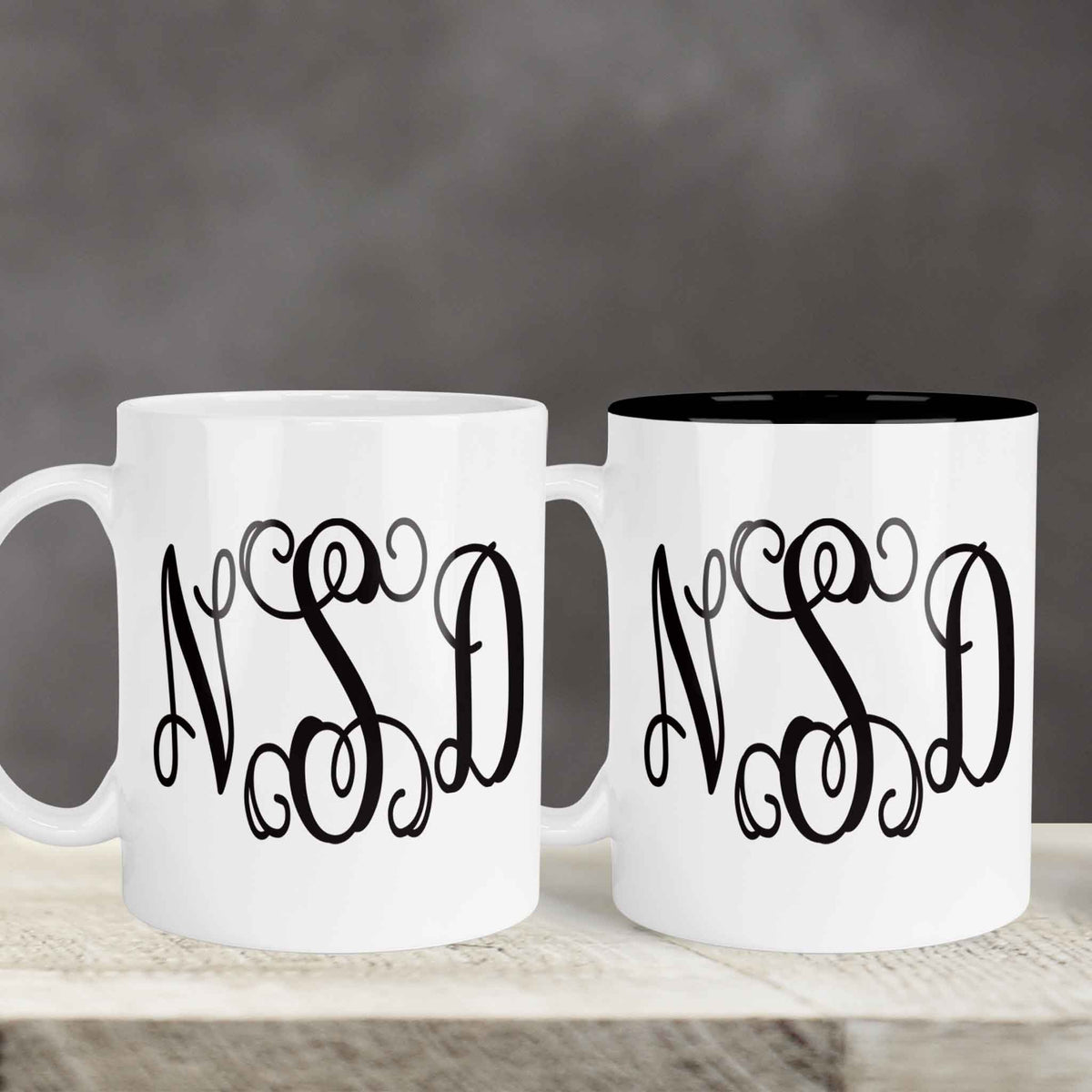 Custom Coffee Mug | Personalized Coffee Mug | Vine Monogram