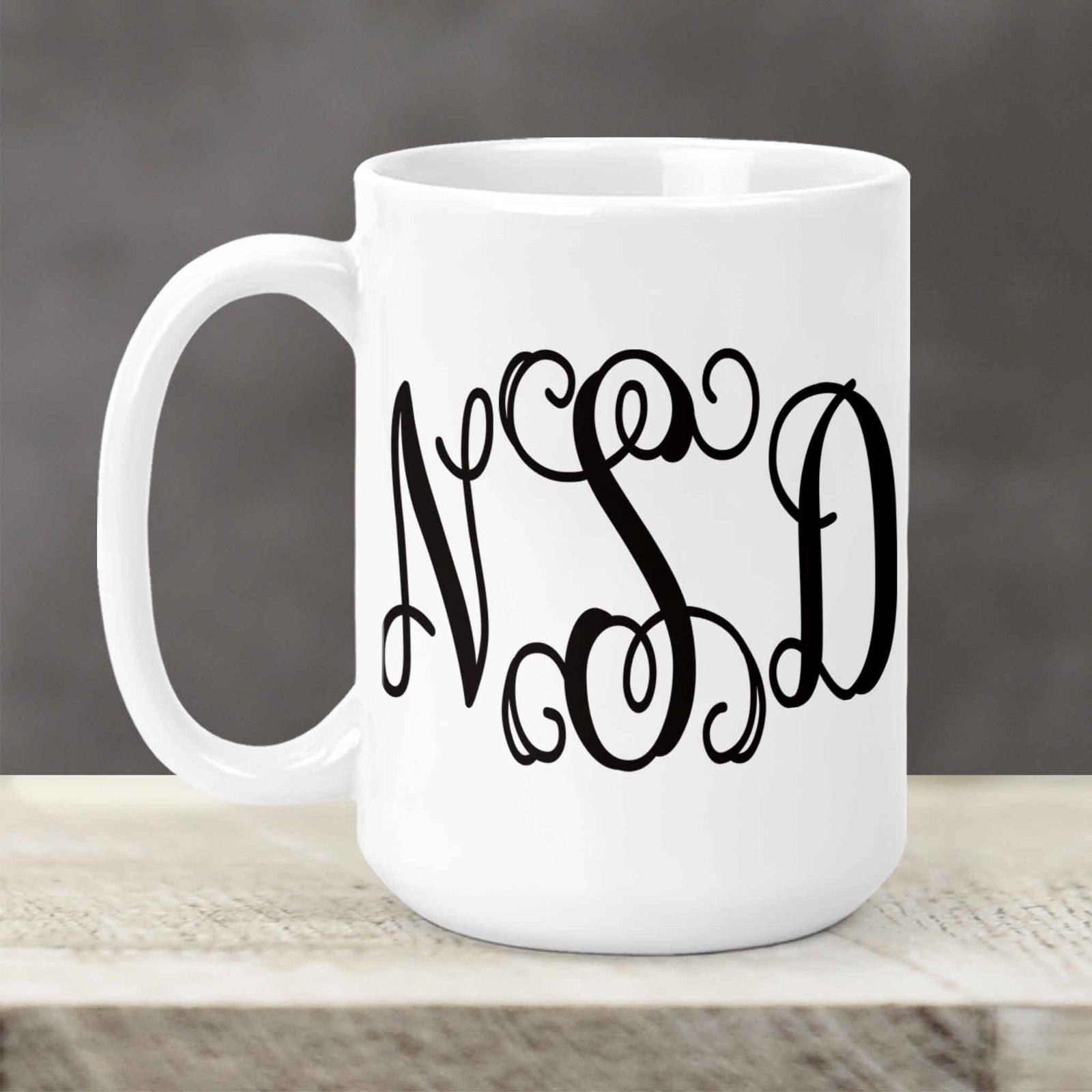 Custom Coffee Mug | Personalized Coffee Mug | Vine Monogram