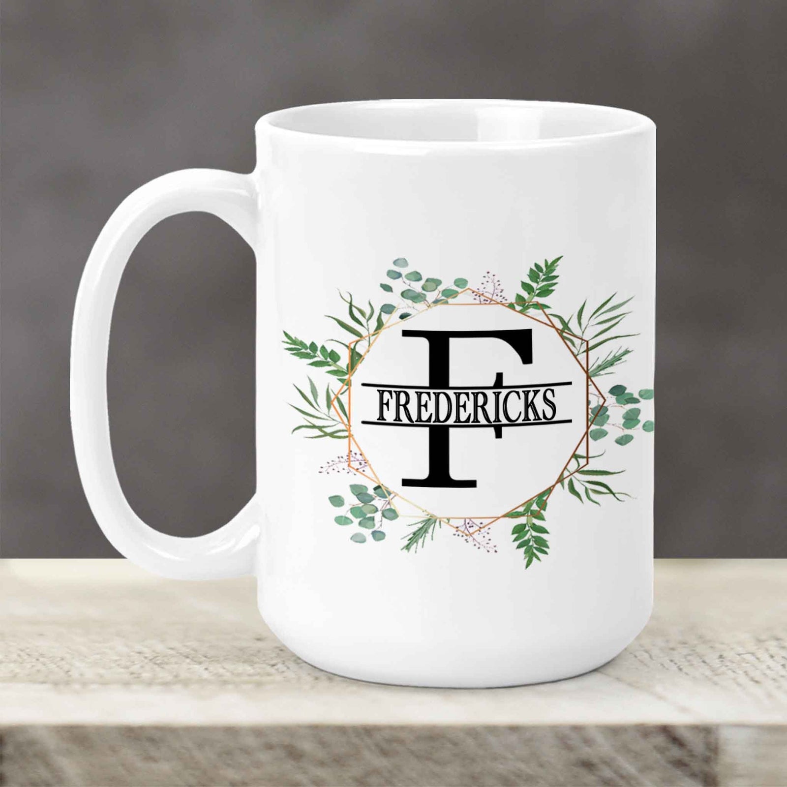 Custom Coffee Mug | Personalized Coffee Mug | Spring Wreath