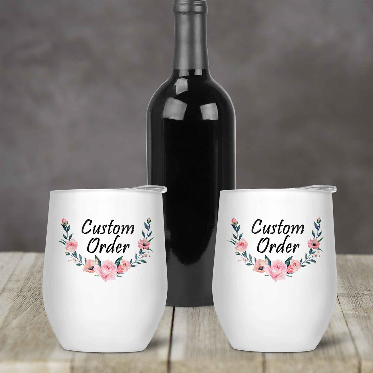 Personalized Stemless Wine Tumbler | Custom Wine Gifts | Wine Glass | Custom Order