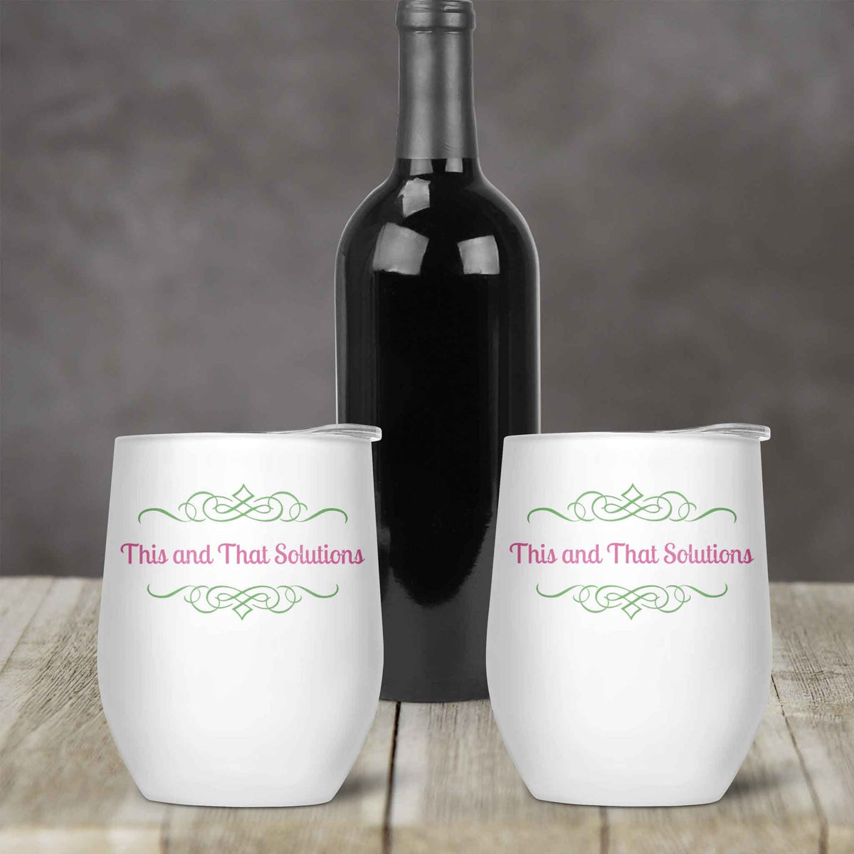 Personalized Stemless Wine Tumbler | Custom Wine Gifts | Wine Glass | Company Logo