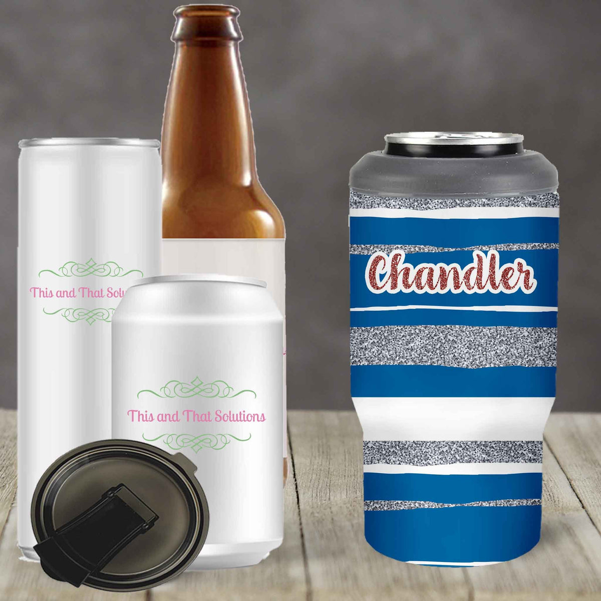 Custom Skinny Beverage Insulator | Personalized Tumbler | Ole Miss Glitter
