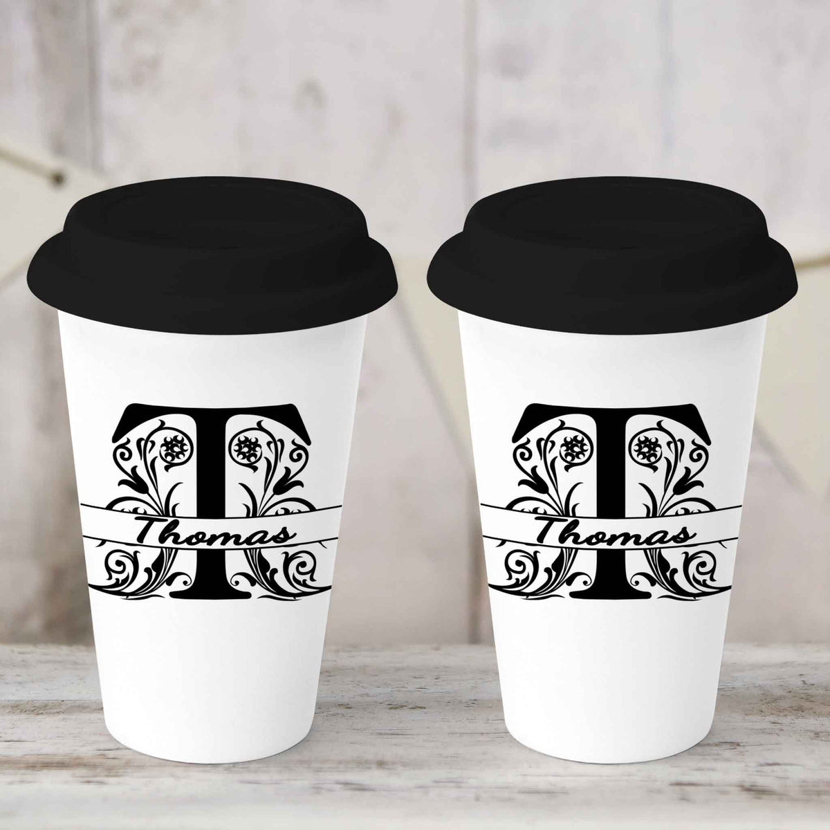 Custom Coffee Tumbler | Personalized Coffee Travel Mug | Regal Monogram