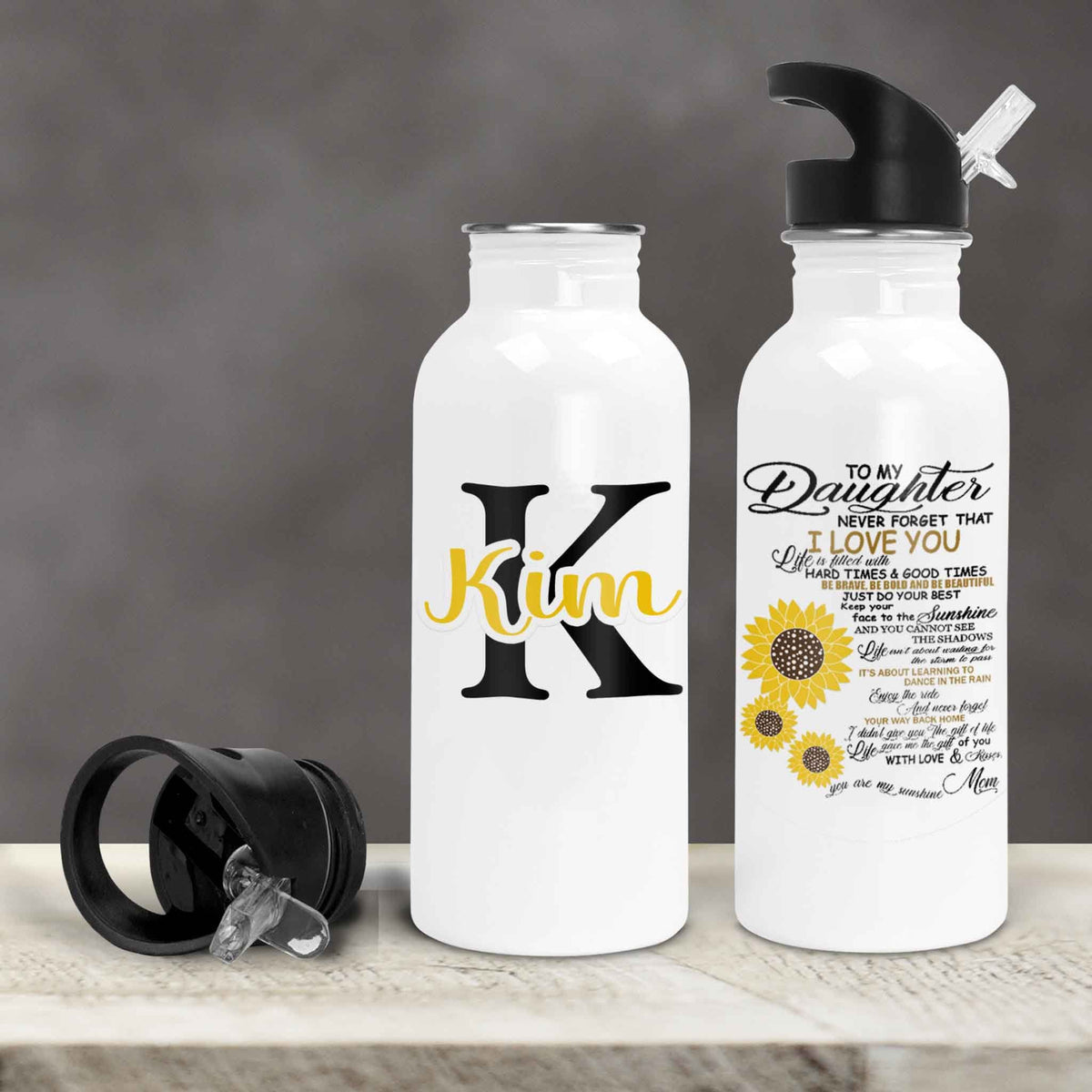 Personalized Water Bottles | Custom Stainless Steel Water Bottles | 30 oz | To My Daughter