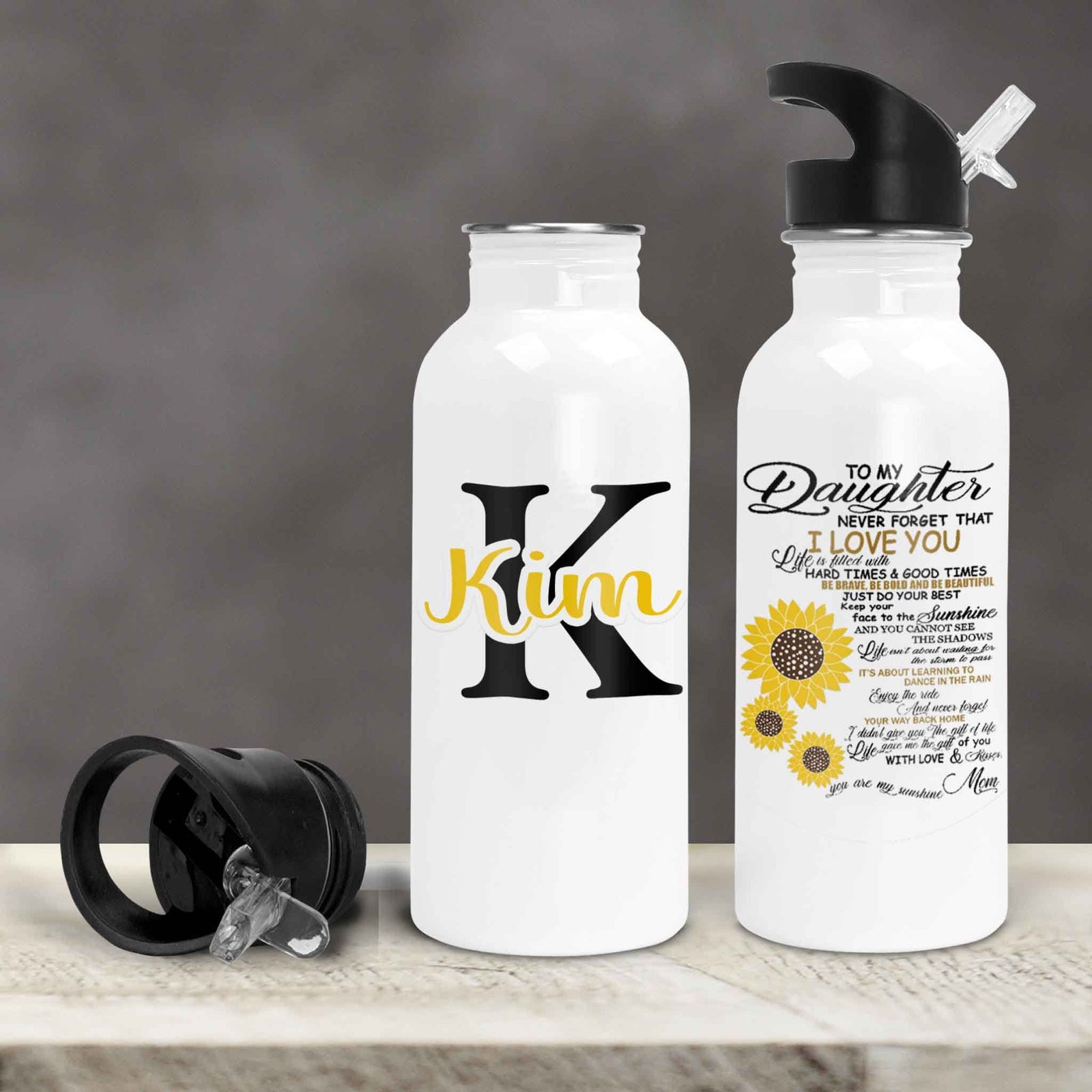 Personalized Water Bottles | Custom Stainless Steel Water Bottles | 20 oz | To My Daughter