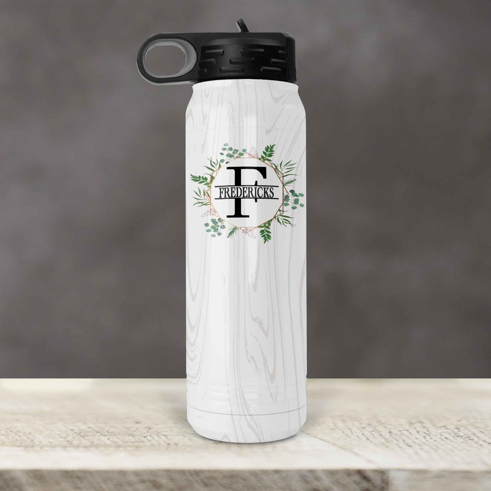 Personalized Water Bottles | Custom Stainless Steel Water Bottles | 30 oz | Spring Wreath