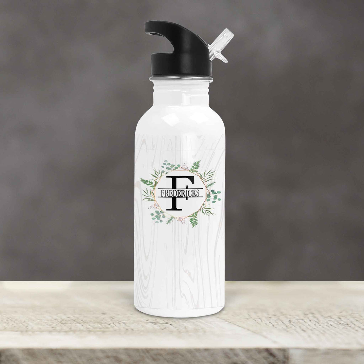 Personalized Water Bottles | Custom Stainless Steel Water Bottles | 17 oz Soda | Spring Wreath