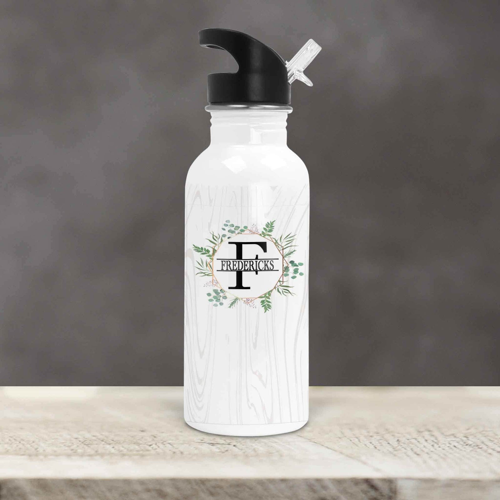 Personalized Water Bottles | Custom Stainless Steel Water Bottles | 20 oz | Spring Wreath