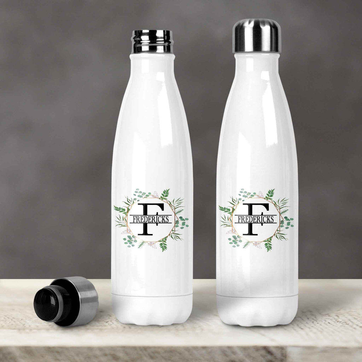 Personalized Water Bottles | Custom Stainless Steel Water Bottles | 30 oz | Spring Wreath