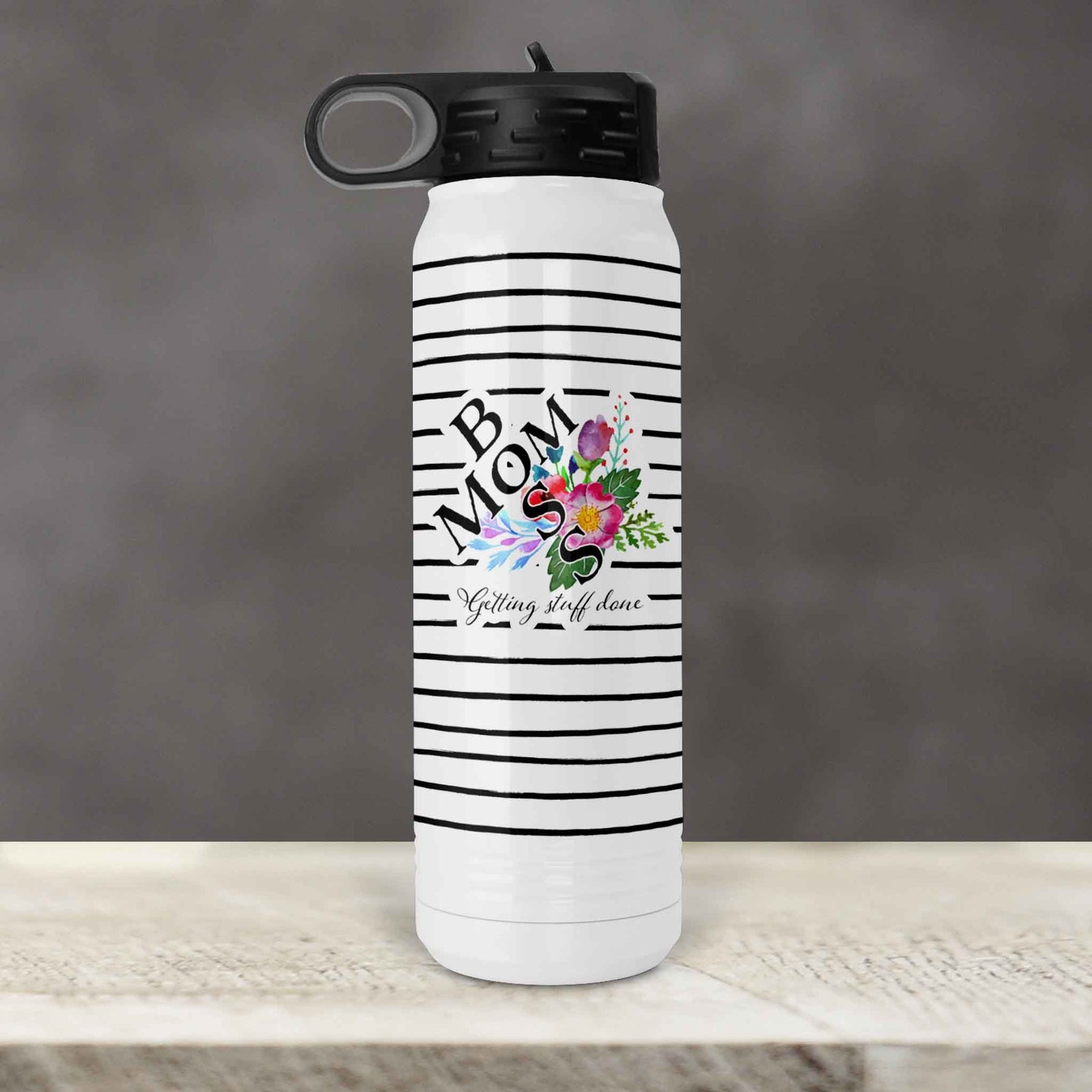 Personalized Water Bottles | Custom Stainless Steel Water Bottles | 30 oz | Mom Boss