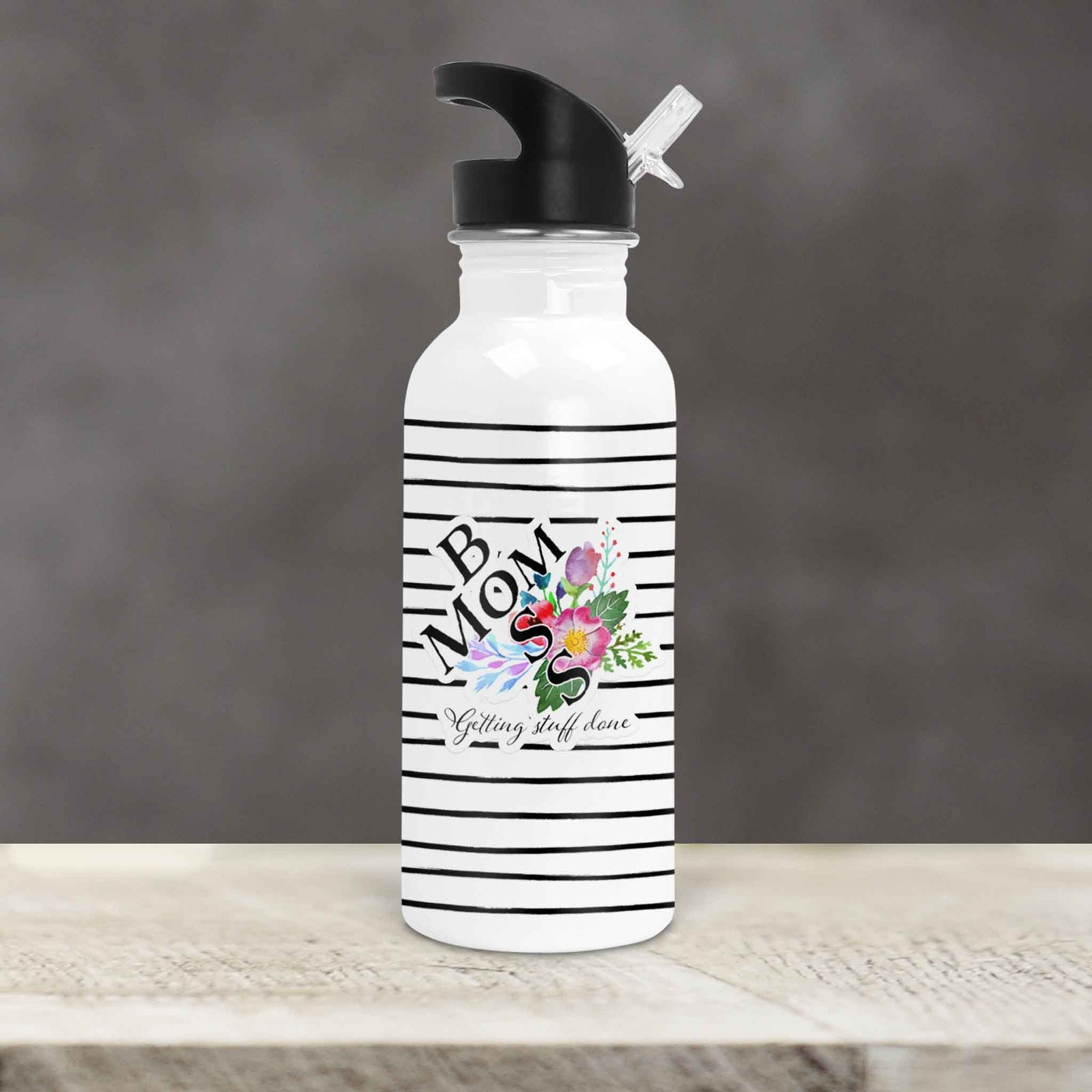 Personalized Water Bottles | Custom Stainless Steel Water Bottles | 20 oz | Mom Boss