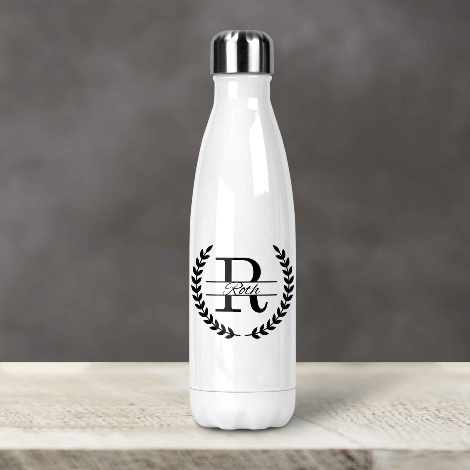 Personalized Water Bottles | Custom Stainless Steel Water Bottles | 17 oz Soda | Laurel Wreath