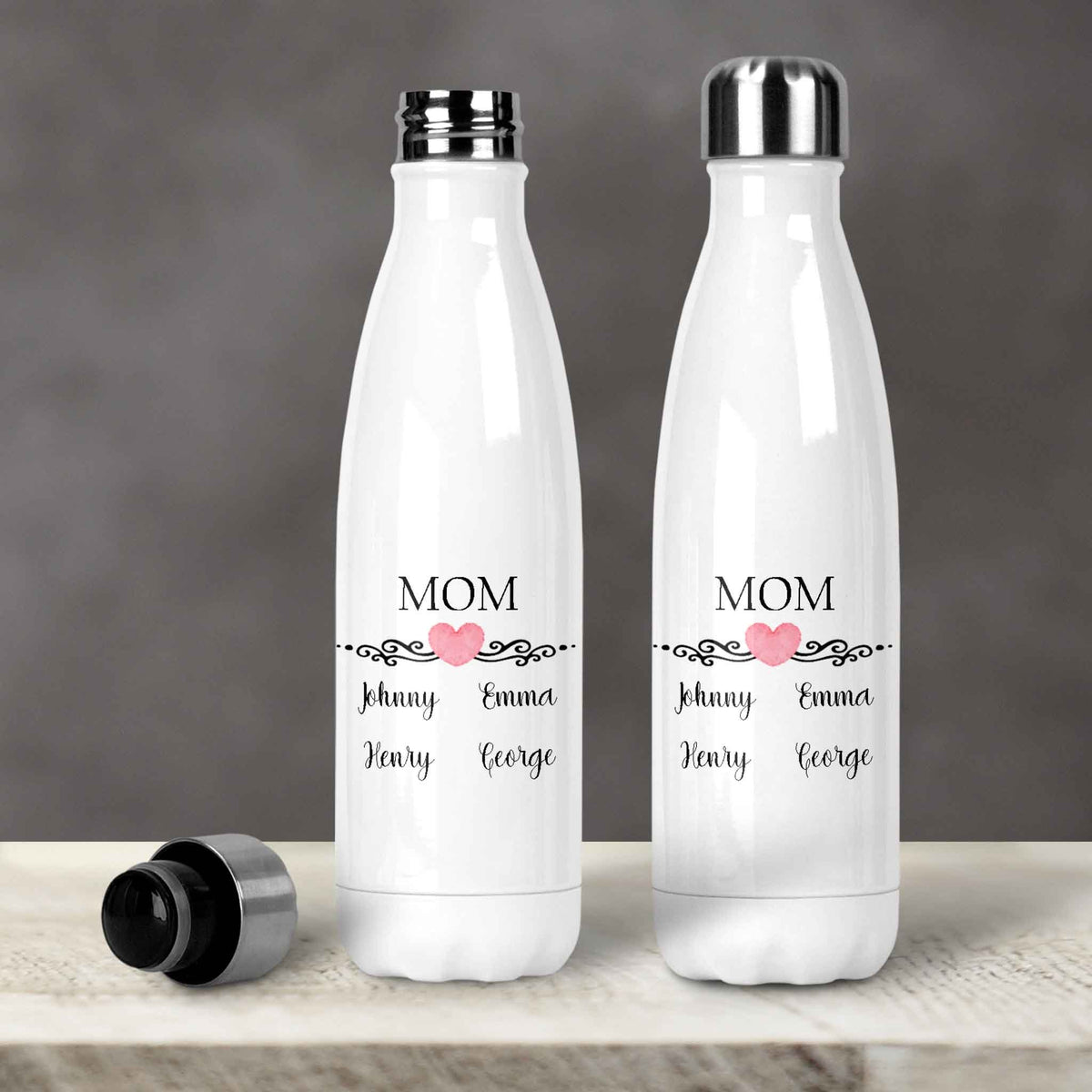 Personalized Water Bottles | Custom Stainless Steel Water Bottles | 20 oz | Mom
