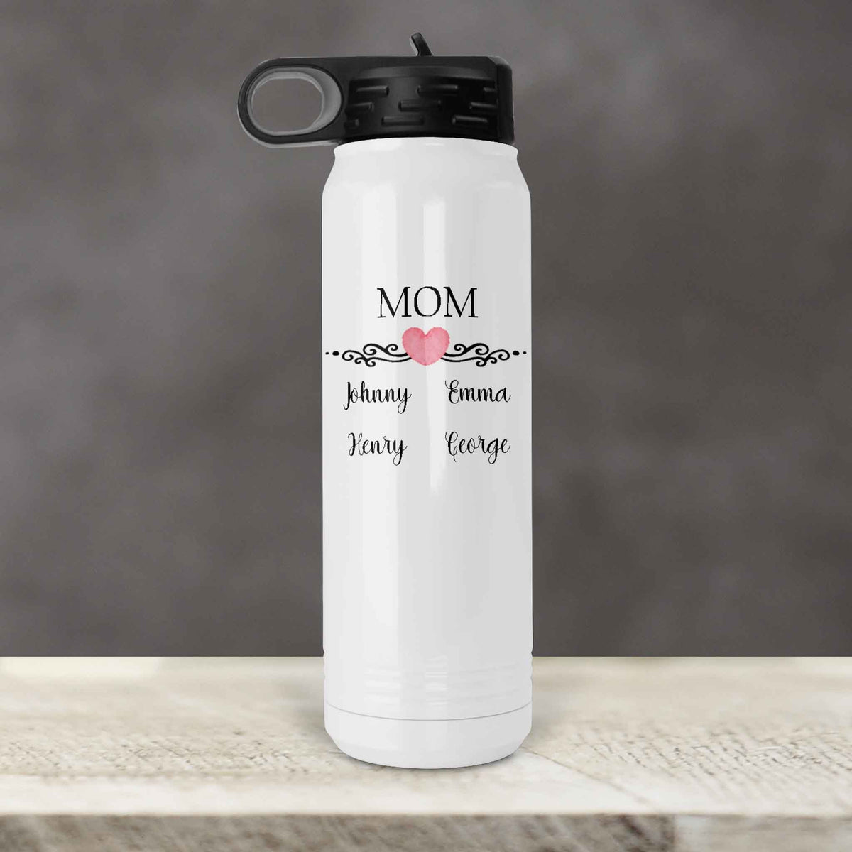 Personalized Water Bottles | Custom Stainless Steel Water Bottles | 17 oz Soda | Mom