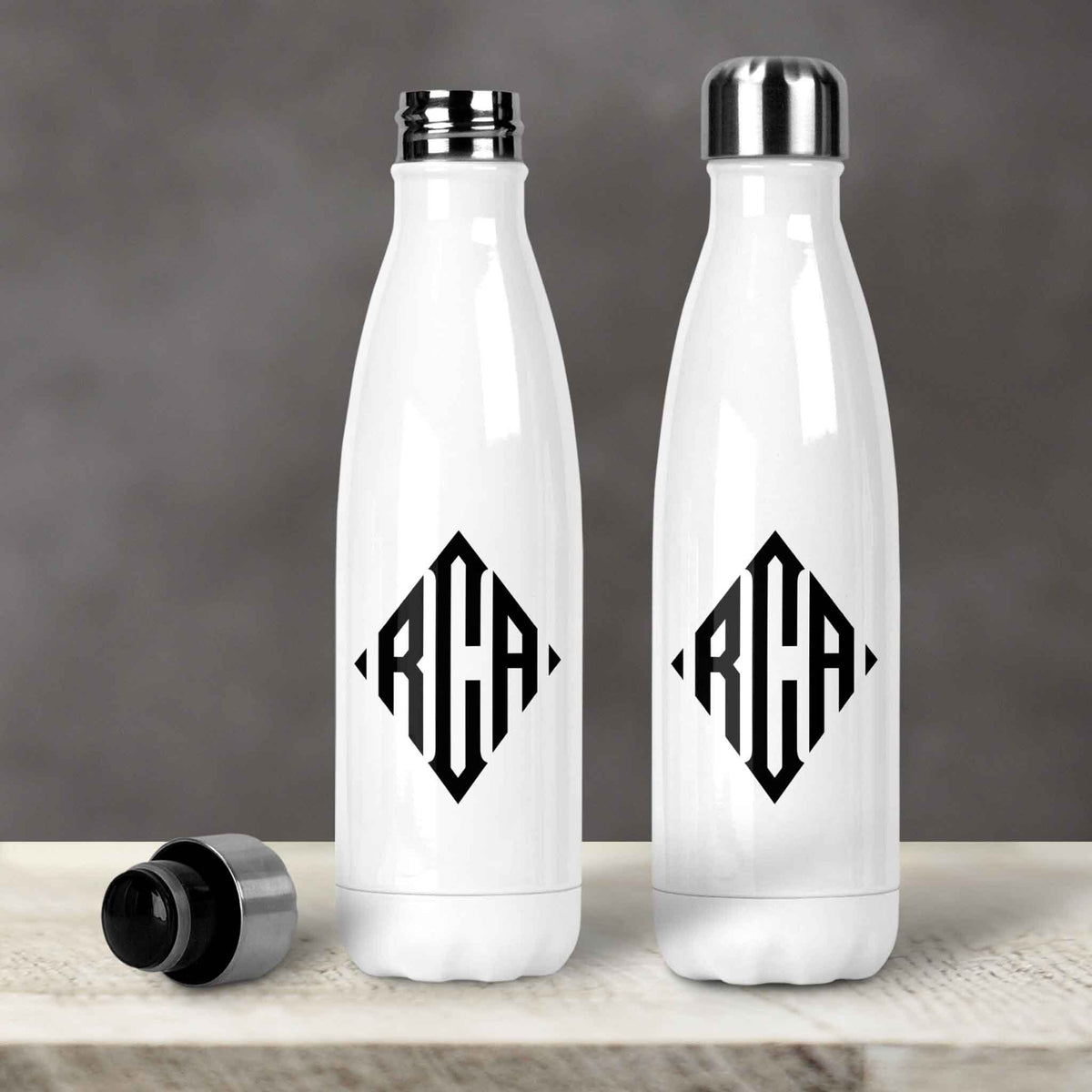 Personalized Water Bottles | Custom Stainless Steel Water Bottles | 30 oz | Diamond Monogram