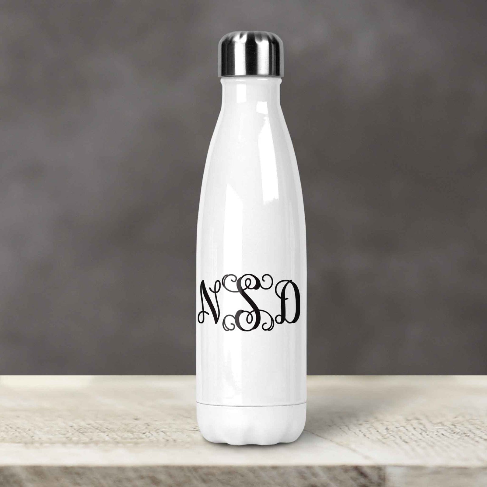 Personalized Water Bottles | Custom Stainless Steel Water Bottles | 17 oz Soda | Vine Monogram