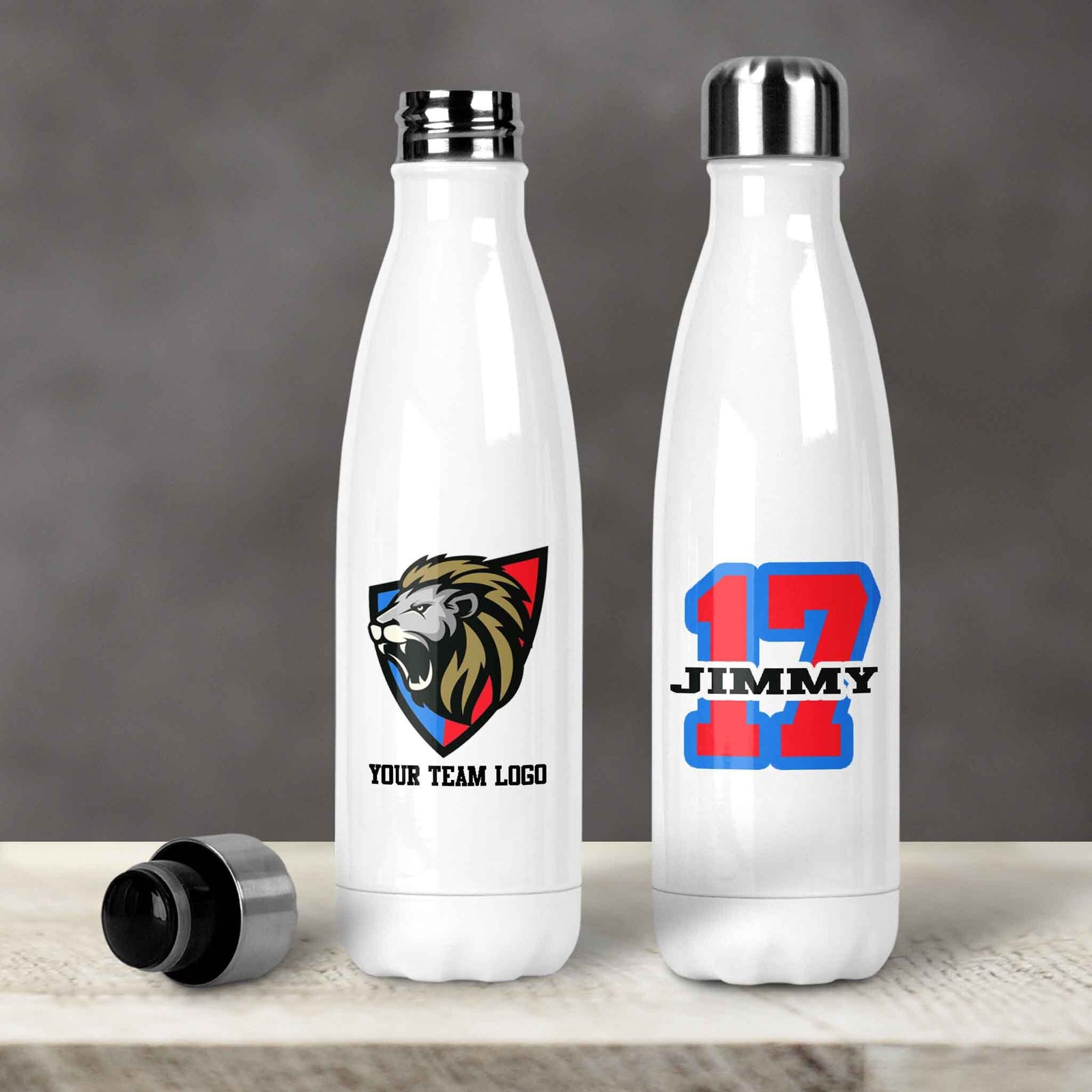 Personalized Water Bottles | Custom Stainless Steel Water Bottles | 17 oz Soda | Custom Team Logo