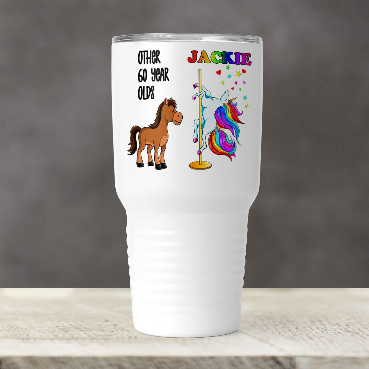 Personalized Tumbler | Custom Insulated Tumbler | Ringneck Travel Mug | Birthday Unicorn Dancer