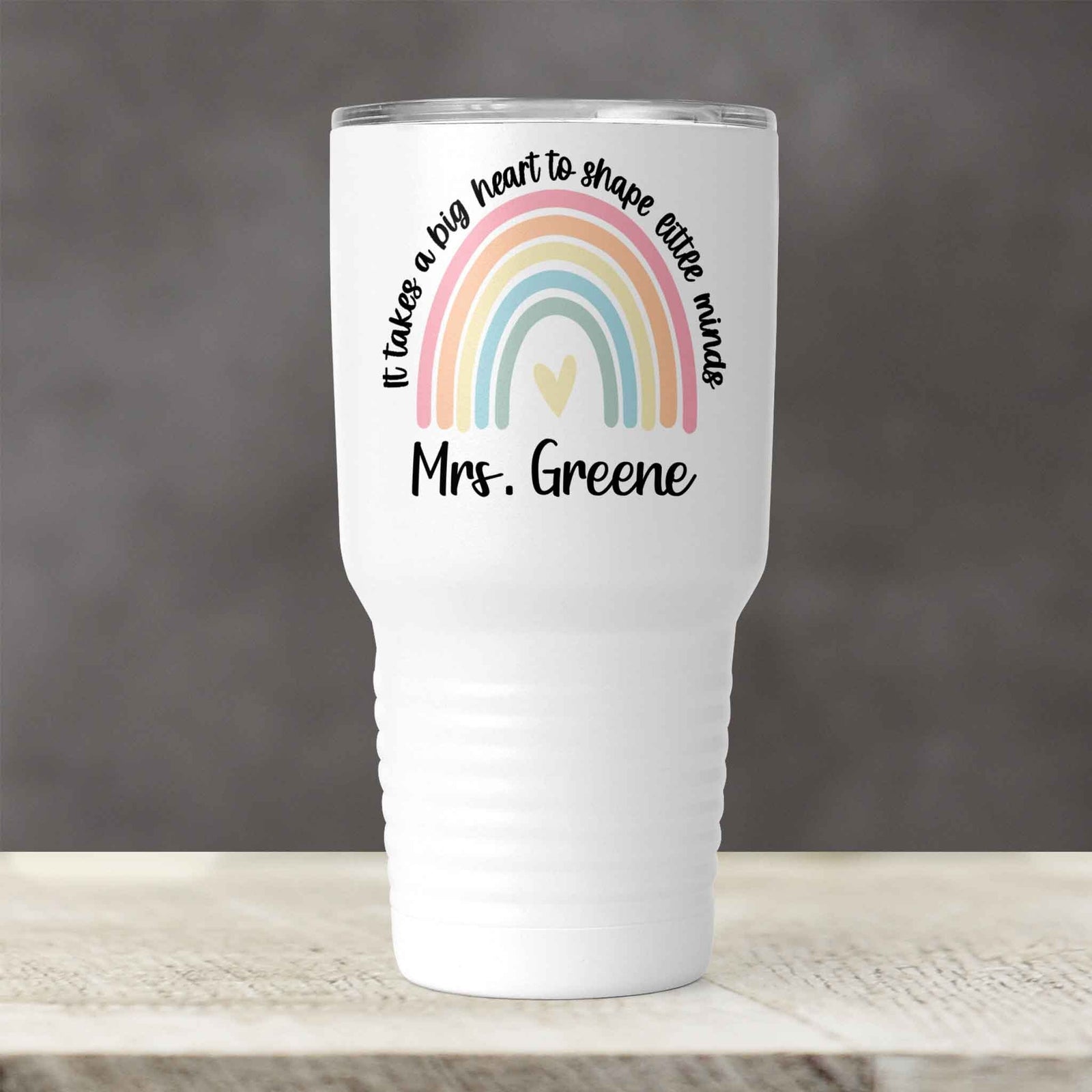 Personalized Tumbler | Custom Insulated Tumbler | Ringneck Travel Mug | Teacher It takes a big heart