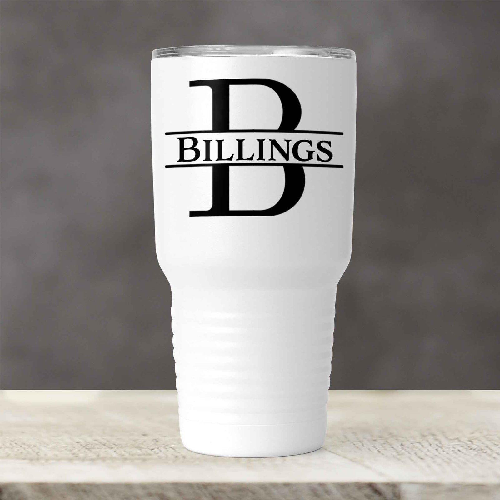 Personalized Tumbler | Custom Insulated Tumbler | Ringneck Travel Mug | Split Letter Monogram