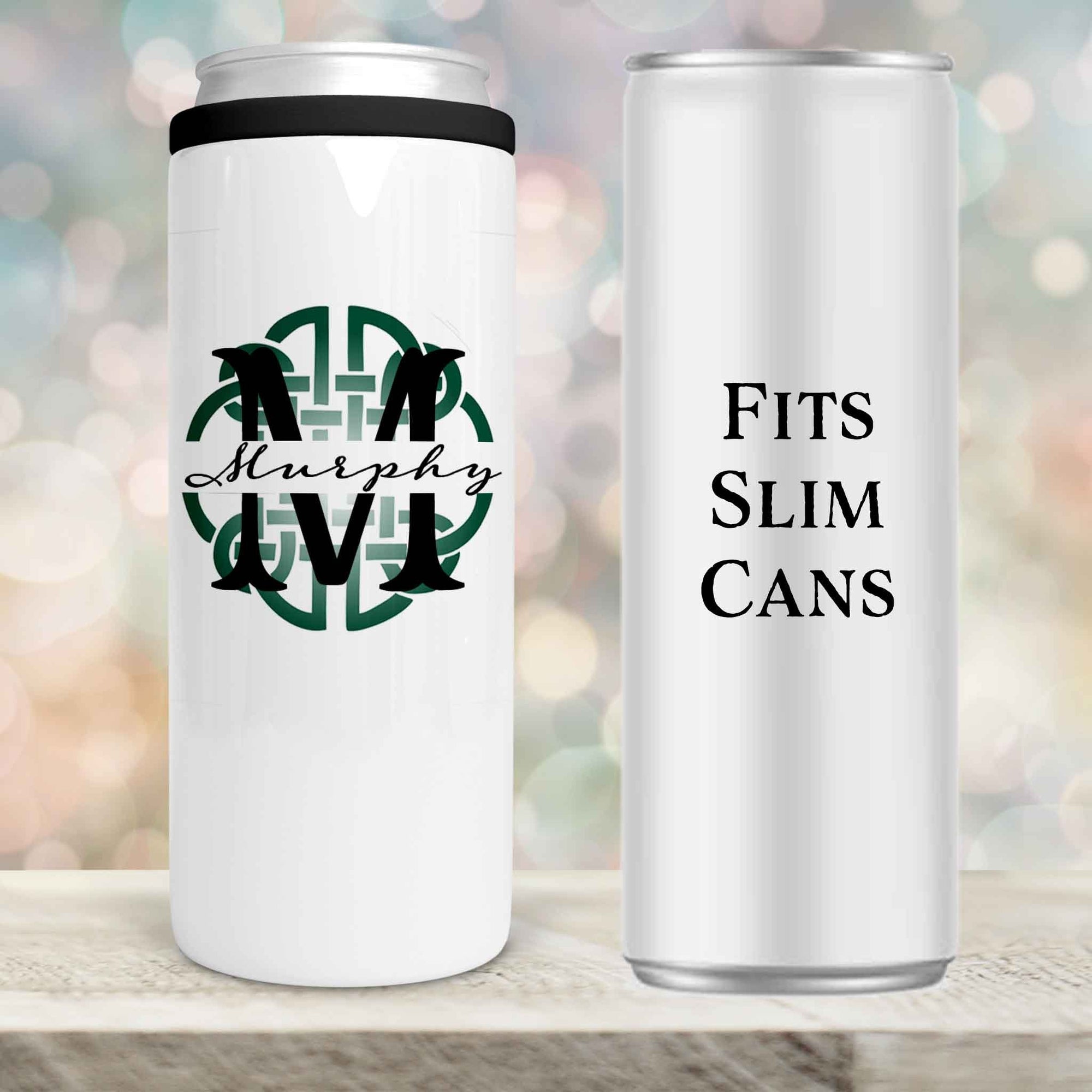 Personalized Skinny Beverage Insulator | Custom Skinny Can Cooler | Celtic Knot