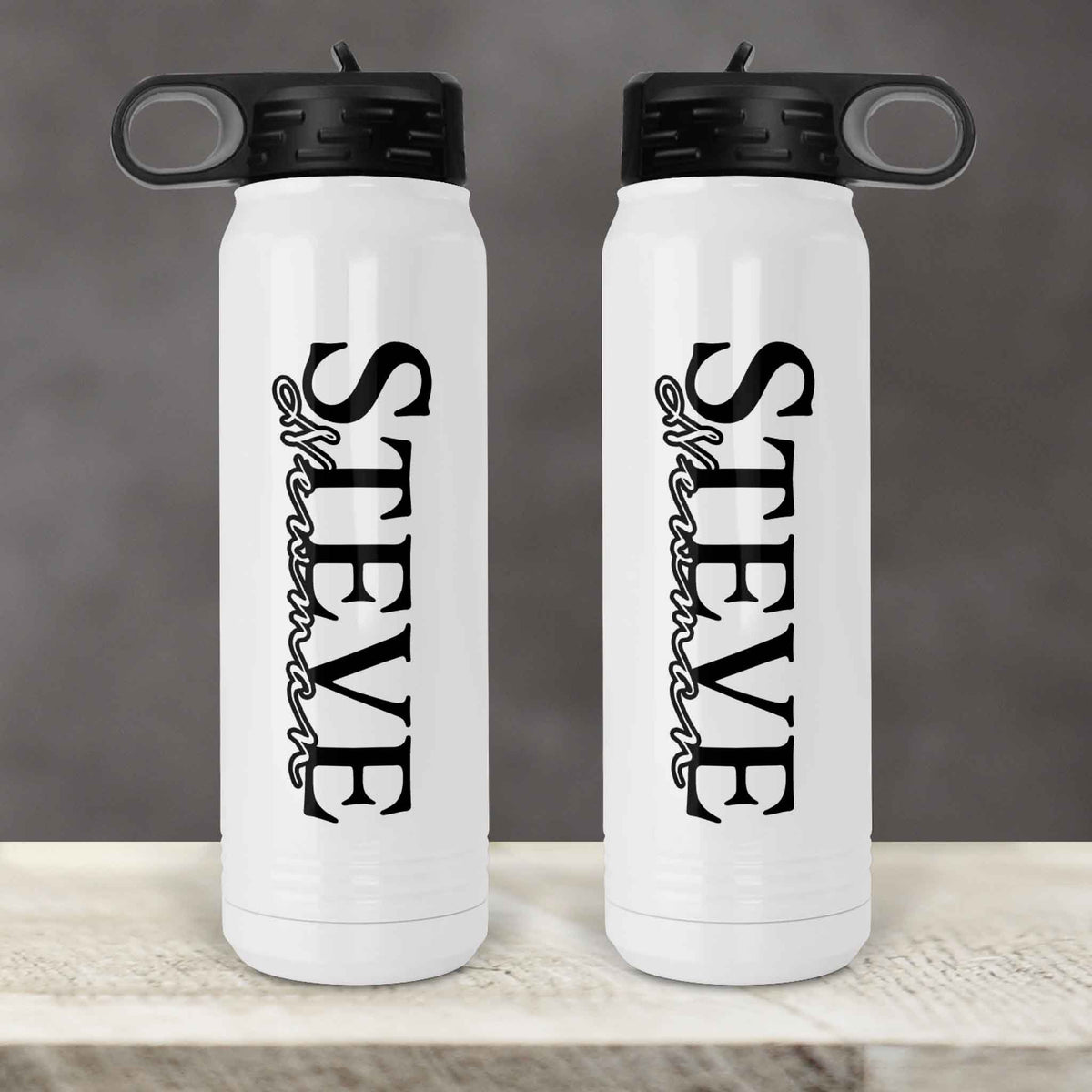 Personalized Water Bottles | Custom Stainless Steel Water Bottles | 30 oz | Rustic Name