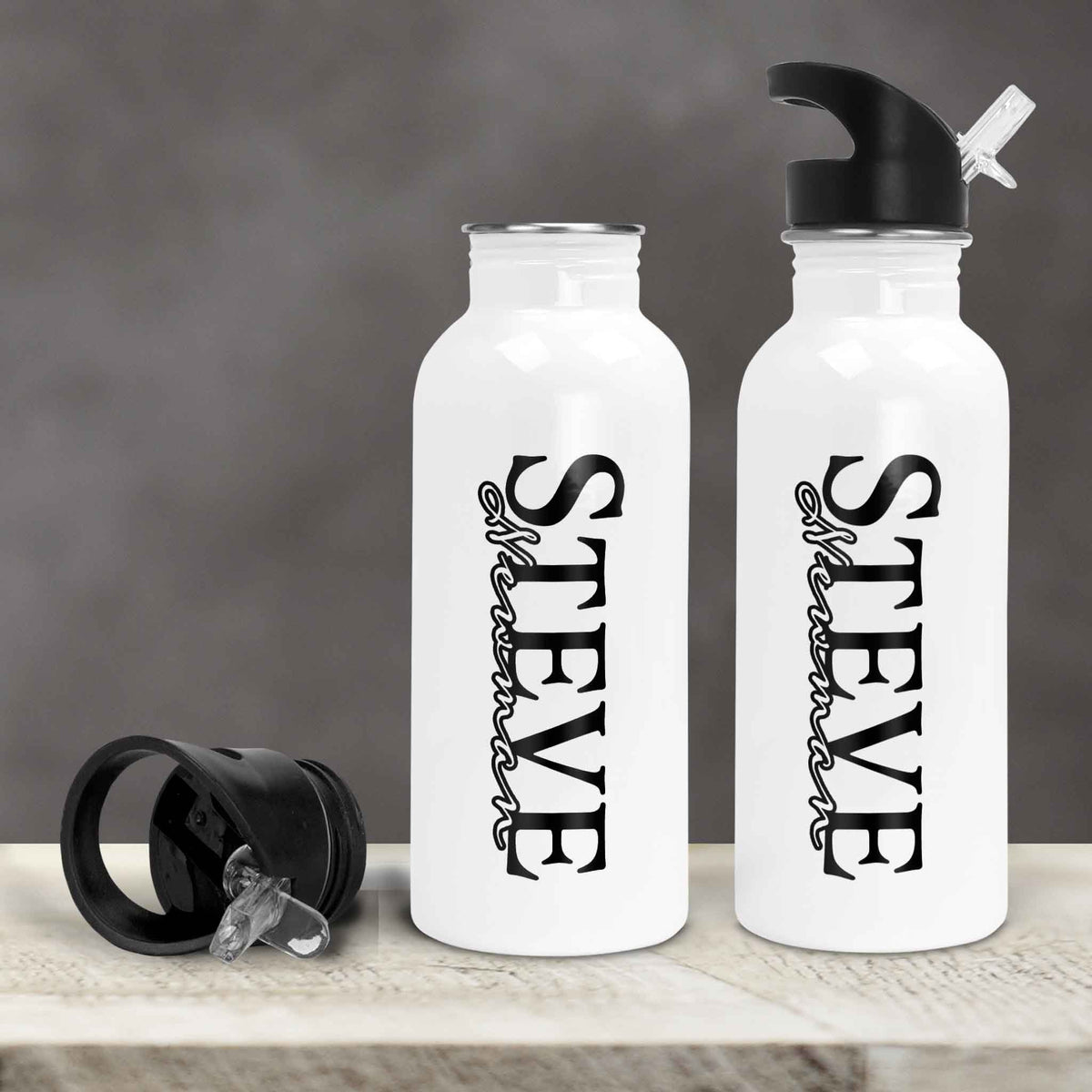 Personalized Water Bottles | Custom Stainless Steel Water Bottles | 20 oz | Rustic Name