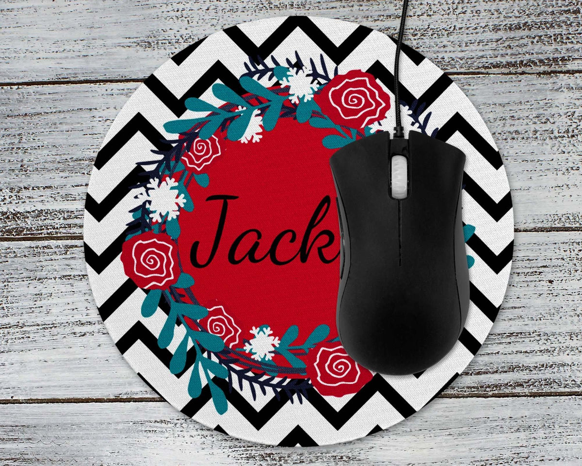 Monogrammed Mouse Pad | Personalized Mouse Pad | Black Chevron - This &amp; That Solutions - Monogrammed Mouse Pad | Personalized Mouse Pad | Black Chevron - Personalized Gifts &amp; Custom Home Decor