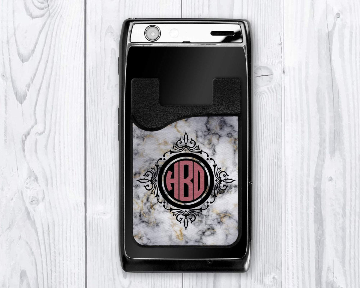 Personalized Cell Phone Caddy | Monogram Phone Wallet | Marble Monogram - This &amp; That Solutions - Personalized Cell Phone Caddy | Monogram Phone Wallet | Marble Monogram - Personalized Gifts &amp; Custom Home Decor