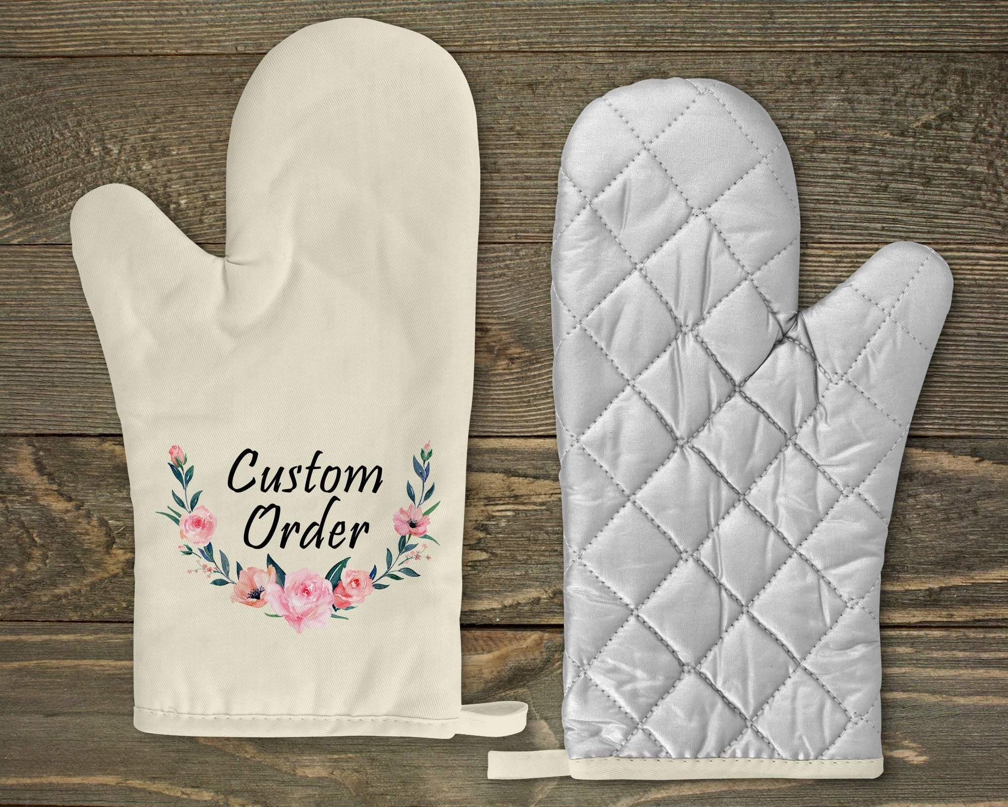 Custom Photo Oven Glove with Text Oven Mitts & Pot Holders Lovely