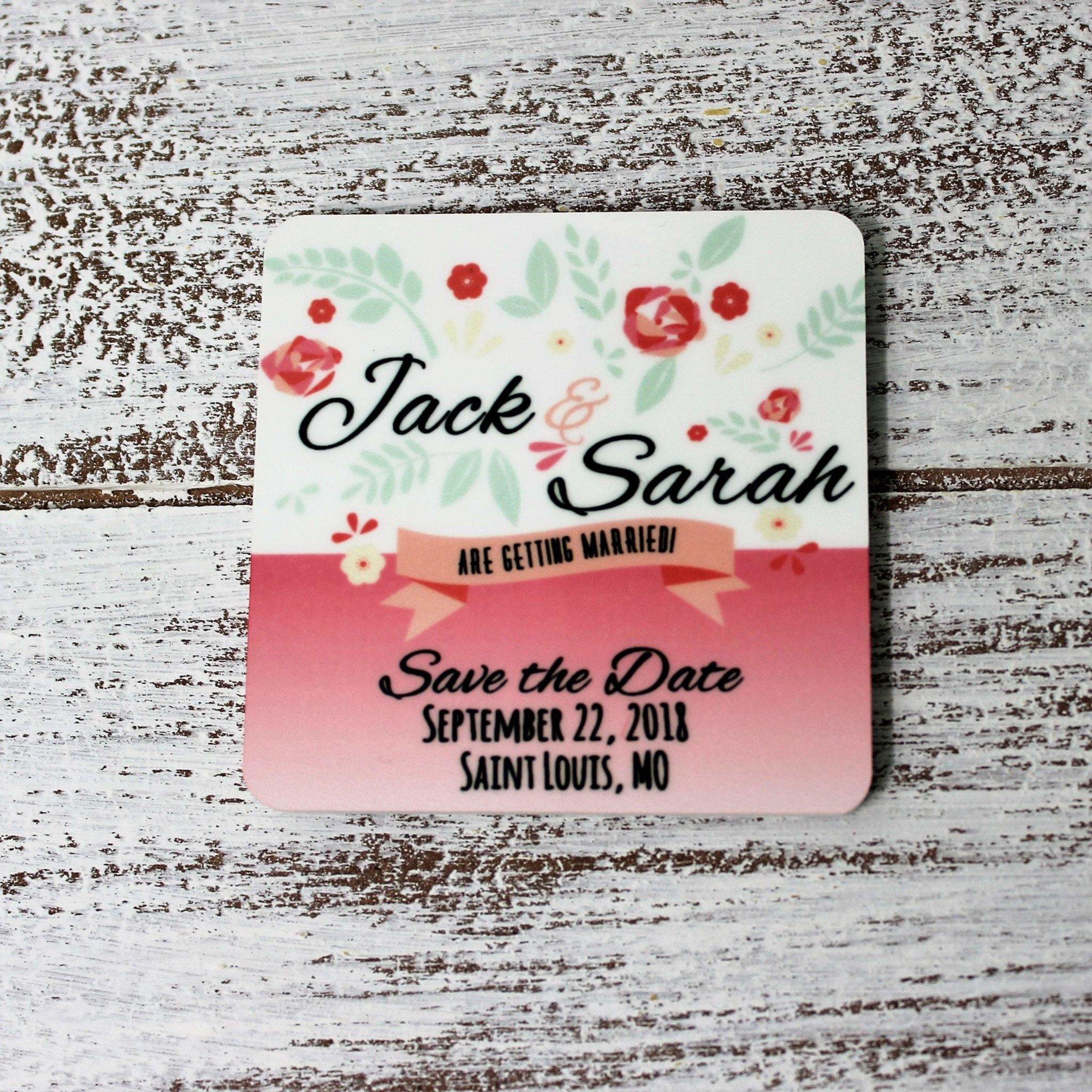 Personalized Photo Save The Date Magnet, Custom Fridge Magnets