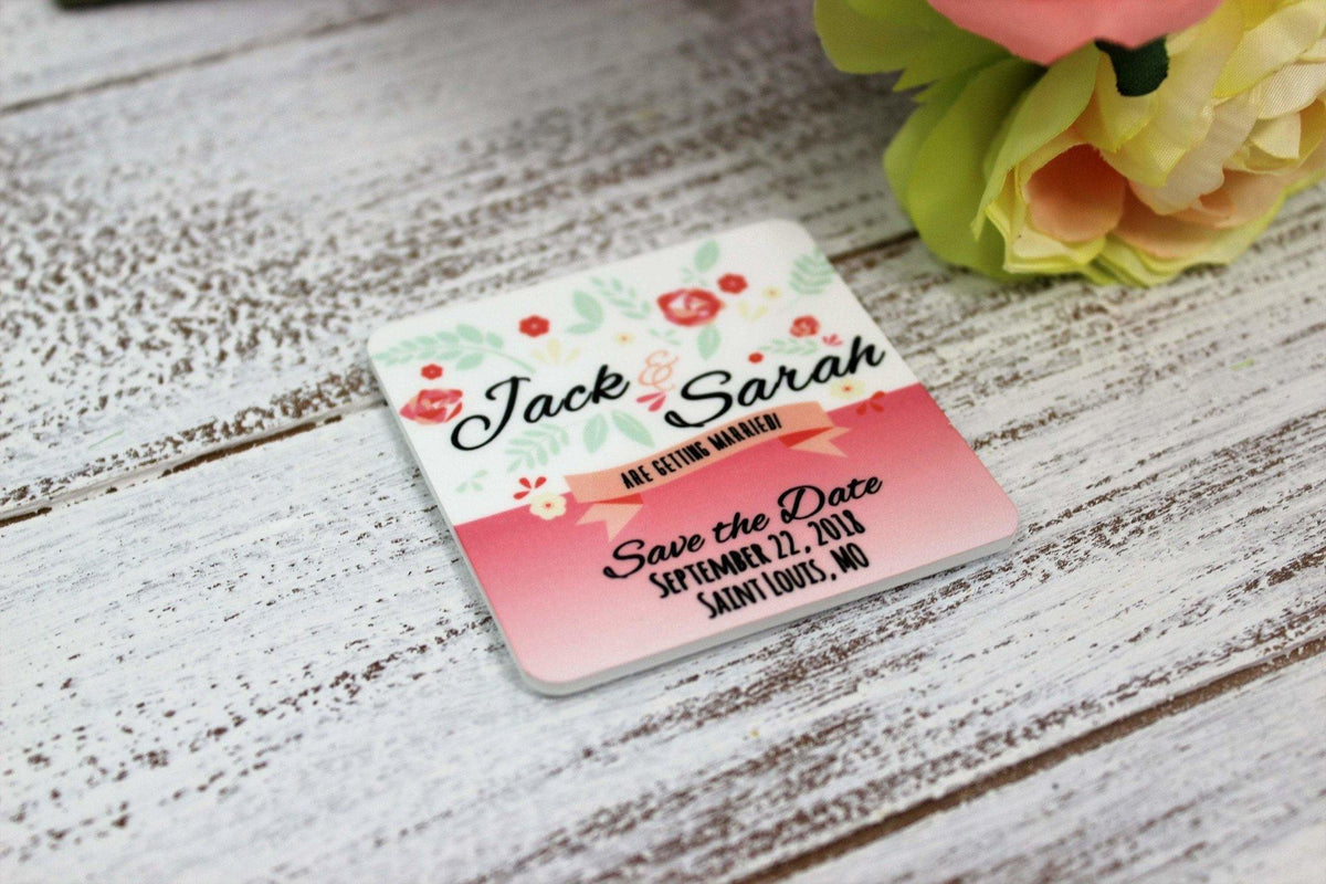 Personalized Magnet | Custom Photo Magnet | Wedding Pink &amp; White - This &amp; That Solutions - Personalized Magnet | Custom Photo Magnet | Wedding Pink &amp; White - Personalized Gifts &amp; Custom Home Decor