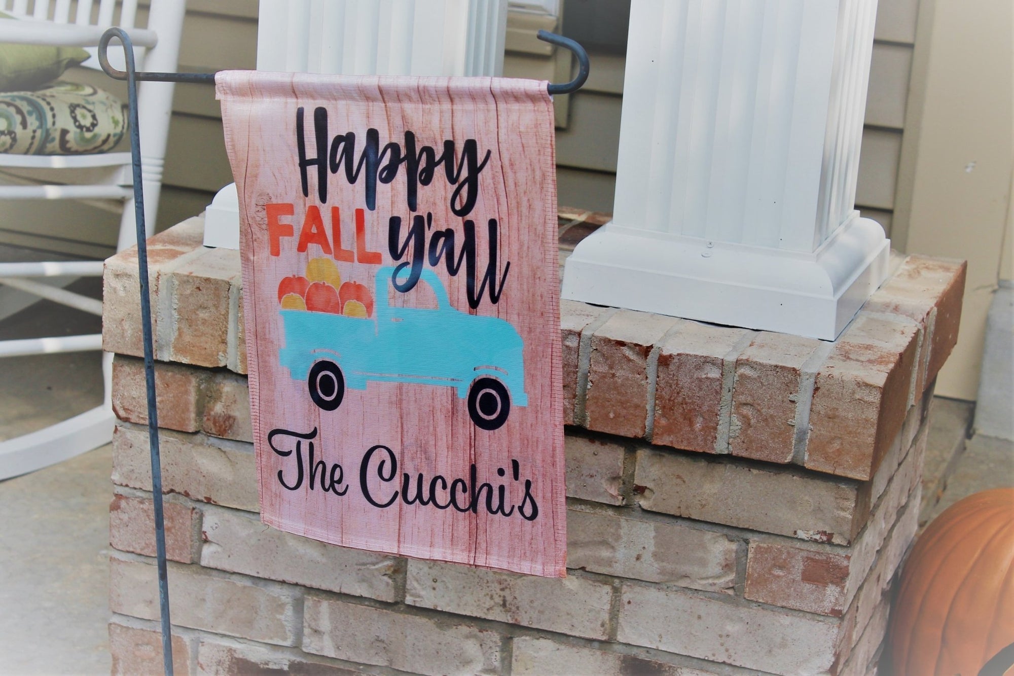 Yard Art | Personalized Garden Flag | Custom Yard Decorations | Happy Fall | This and That Solutions | Personalized Gifts | Custom Home Décor